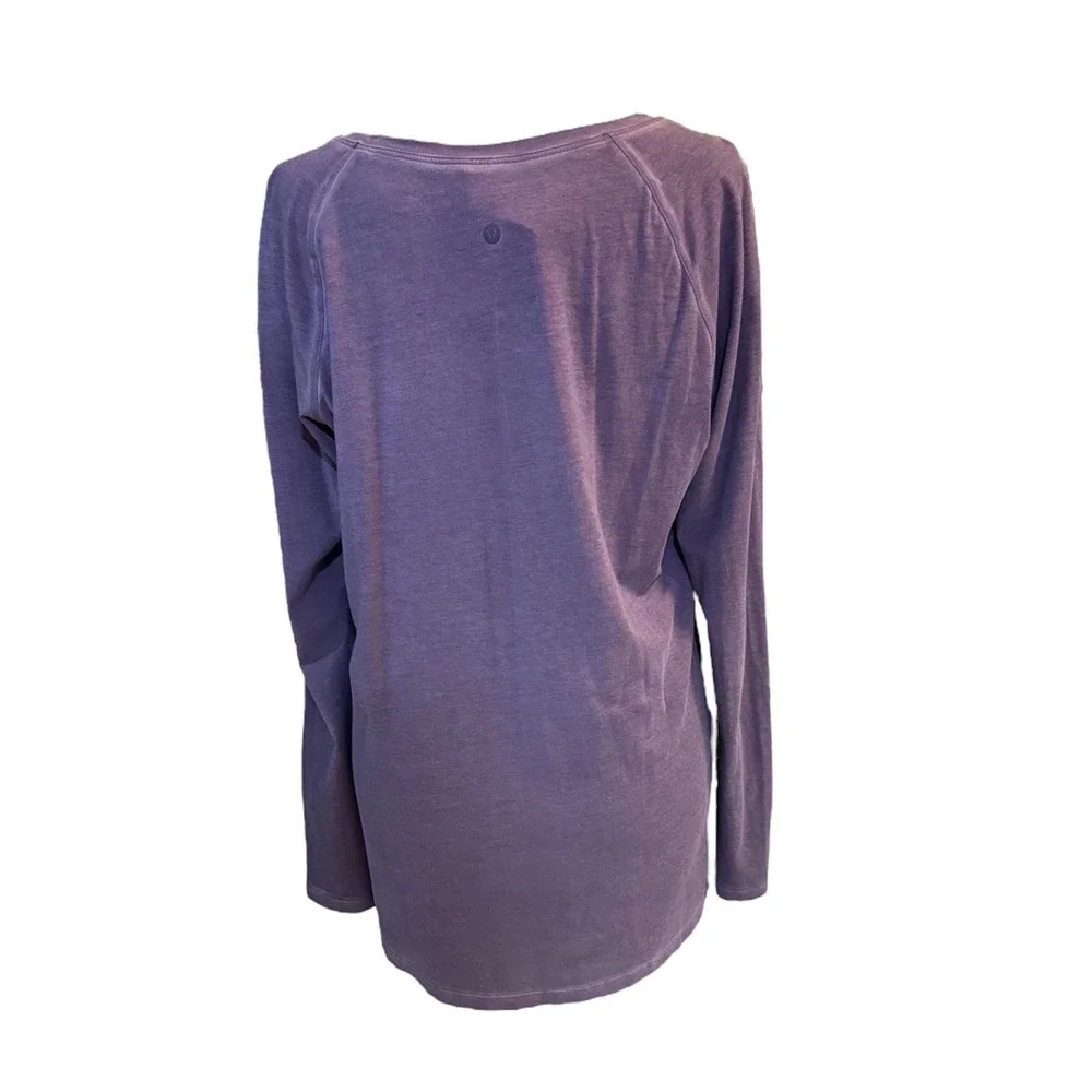 Lululemon Emerald Long Sleeve *Fade Washed Purple Ink Size 8 - Picture 5 of 9
